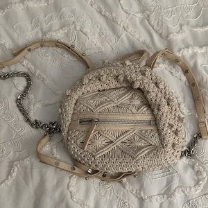 Zara Rare Vintage Cream Crochet mini backpack